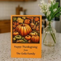 Autumn Holiday Harvest Thanksgiving Card