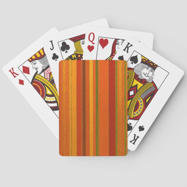 Autumn Holidays Stripes Bright Poker Cards (Back)