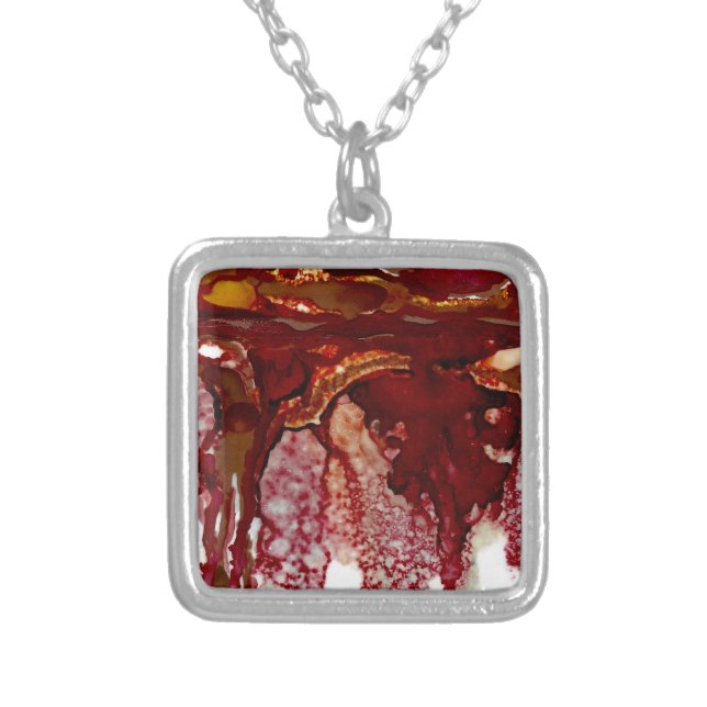 autumn horizon silver plated necklace (Front)