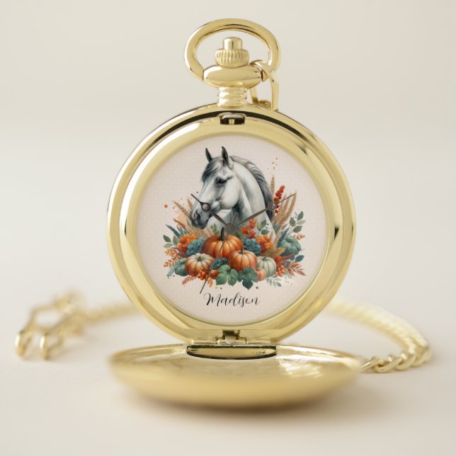 Autumn Horse Pocket Watch (Inside)