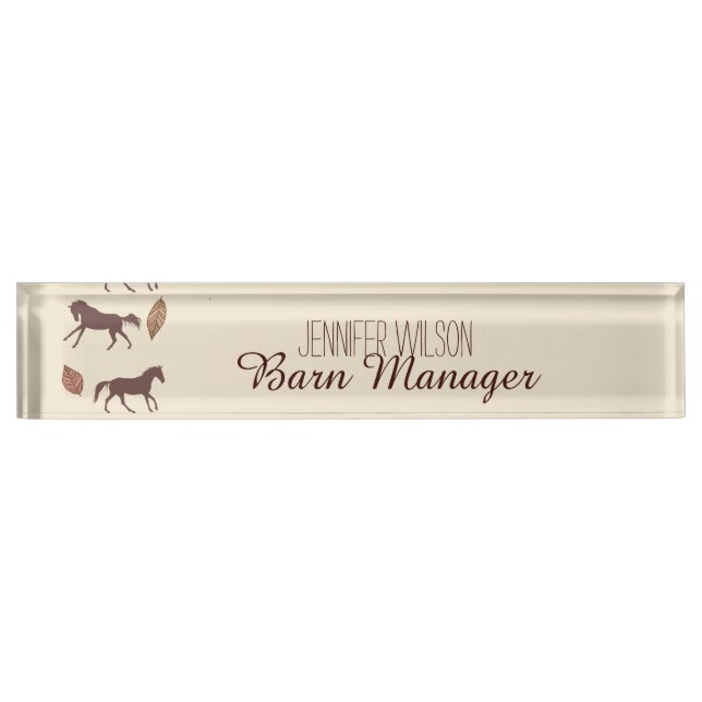 Autumn Horses and Leaves Name Plate (Front)