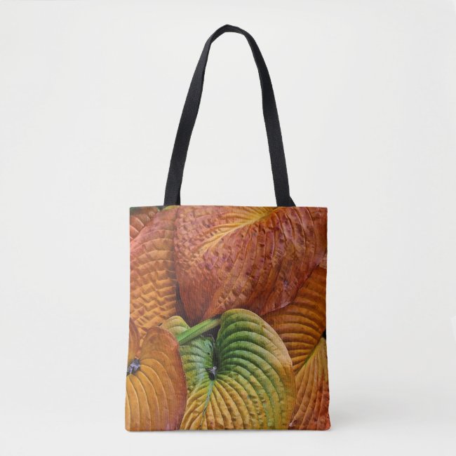 Autumn Hosta Leaves Abstract Tote Bag