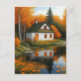 autumn house postcard