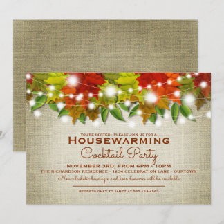 Autumn Housewarming Cocktail Party Invitation