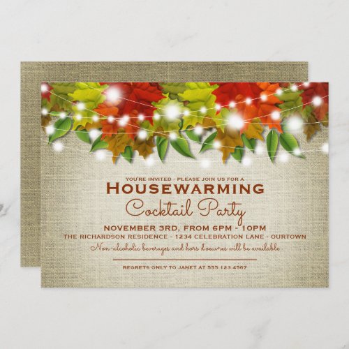 Autumn Housewarming Cocktail Party Invitation