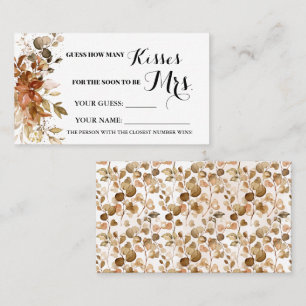 Autumn How many Kisses for the Mrs game card