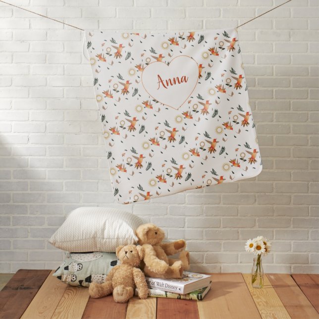 Autumn Hummingbird Baby Blanket Pattern (In Situ)