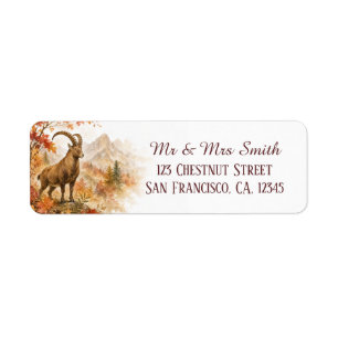 Autumn Ibex Watercolor Label