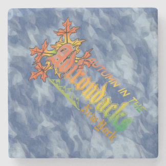 Autumn in Adirondacks New York Blue Sky Bckgrd Stone Coaster