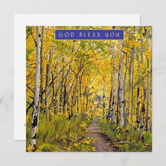 Autumn in an Aspen Tree Grove Holiday Card (Front/Back)