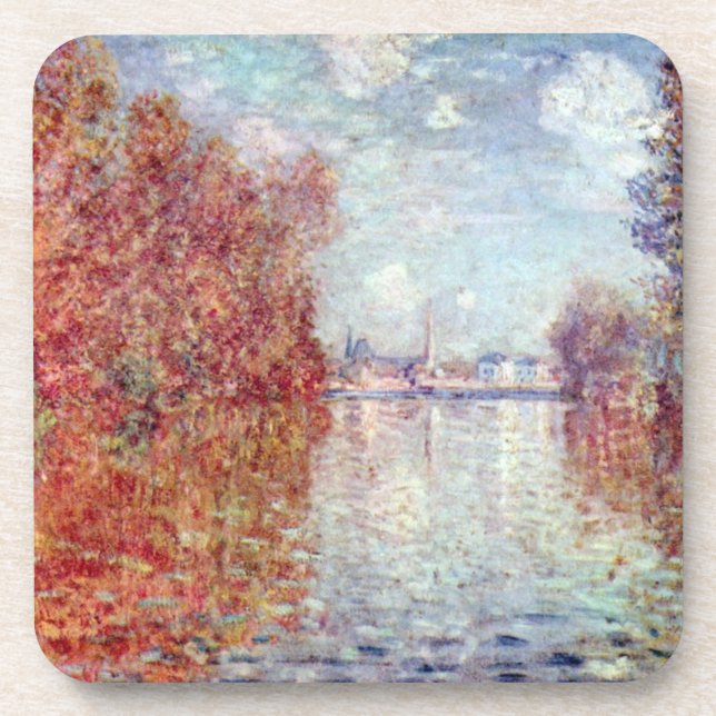 Autumn in Argenteuil by Claude Monet Beverage Coaster (Front)