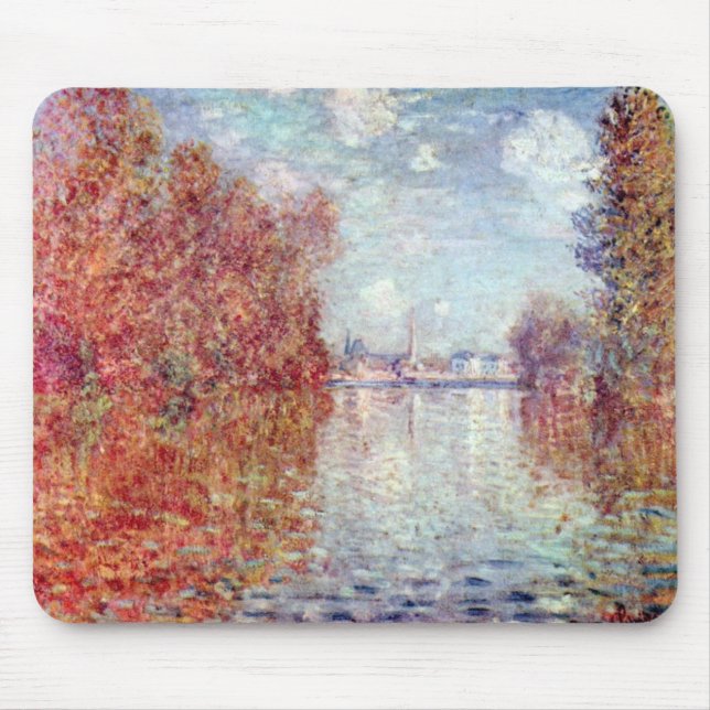 Autumn in Argenteuil by Claude Monet Mouse Pad (Front)