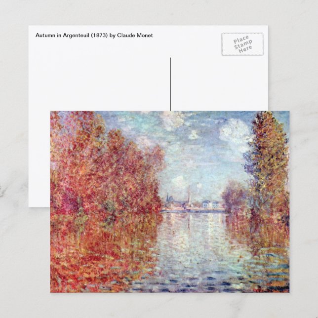 Autumn in Argenteuil by Claude Monet Postcard (Front/Back)