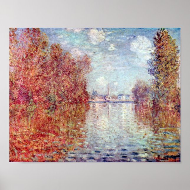 Autumn in Argenteuil by Claude Monet Poster (Front)