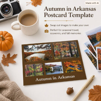 Autumn in Arkansas Seasonal Travel Photo Postcard