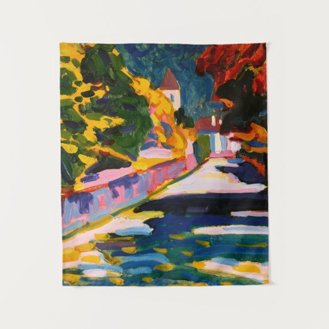 Autumn in Bavaria, 1908 by Wassily Kandinsky Tapestry (Front)
