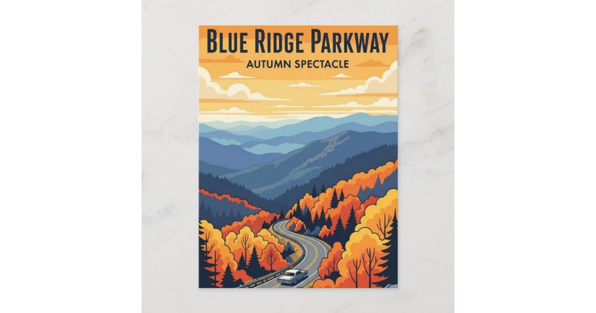 Blue Ridge Ga Postcard Autumn in Blue Ridge Parkway Souvenir Postcard | Zazzle