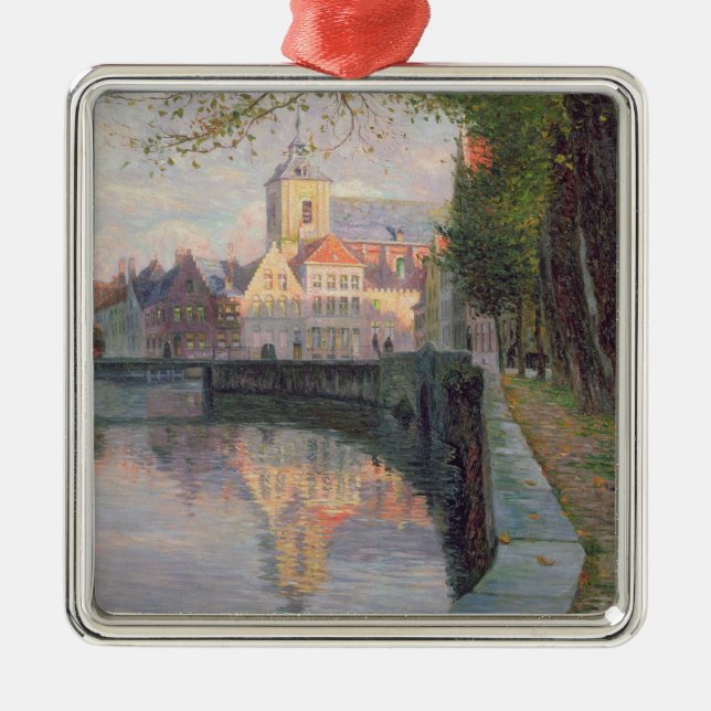 Autumn in Bruges Metal Ornament (Front)