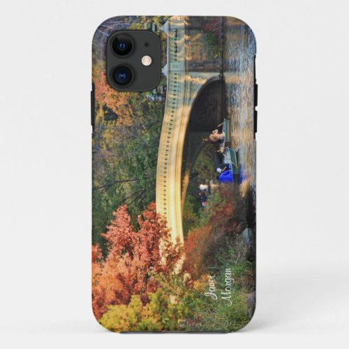 Autumn in Central Park Boaters by Bow Bridge  01 iPhone 11 Case