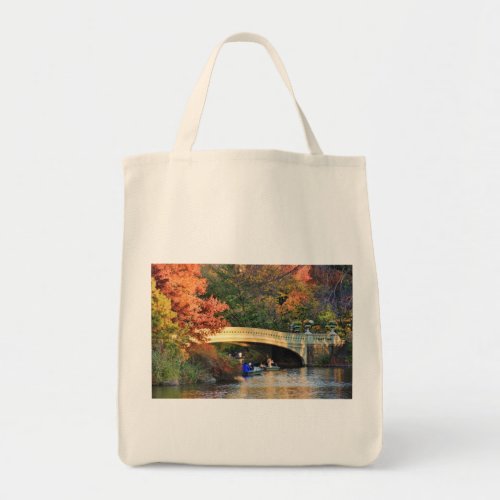 Autumn in Central Park Boaters by Bow Bridge  01 Tote Bag