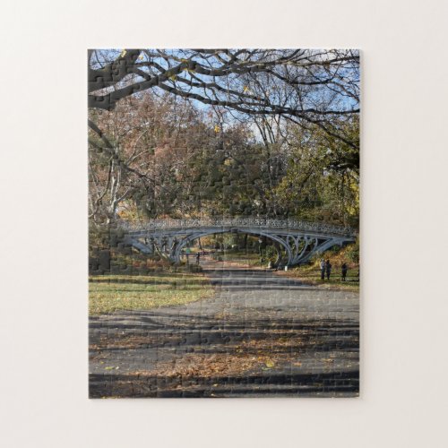 Autumn in Central Park New York City Bridge Photo Jigsaw Puzzle