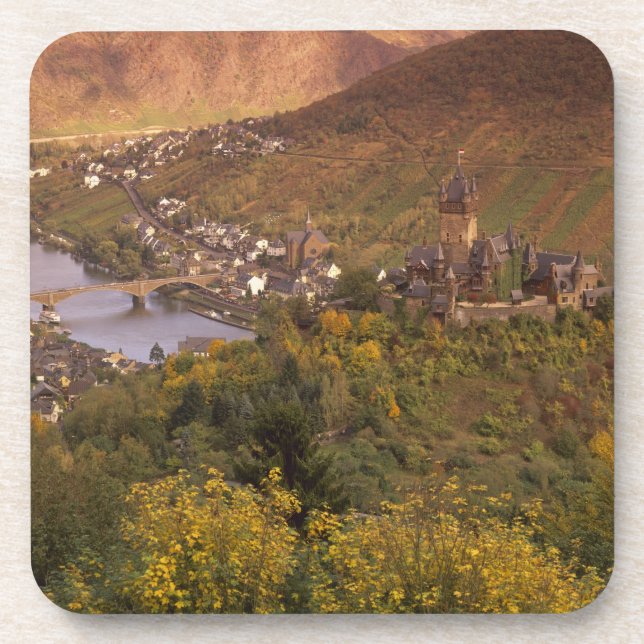 Autumn in Cochem, Rheinland Pfalz, Germany Drink Coaster (Front)