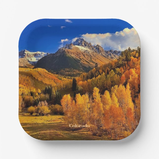 Autumn in Colorado Paper Plates (Front)