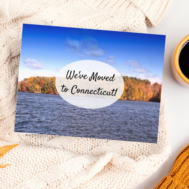 Autumn In Connecticut Moving Announcement (A great moving announcement for someone moving to this New England state!)