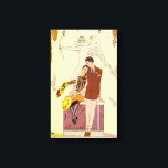 Autumn in France Art Deco Canvas Print<br><div class="desc">Autumn in France Art Deco. Georges Barbier art deco illustration. One of French illustrator Georges Barbier’s season illustrations, Autumn features a cute couple sitting on a statue as the leaves begin to turn around them. Doves dip and dive around them, and the colors are very typical of Barbier’s best work....</div>
