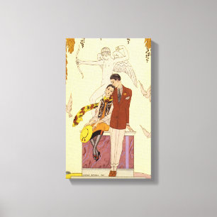 Autumn in France Art Deco Canvas Print