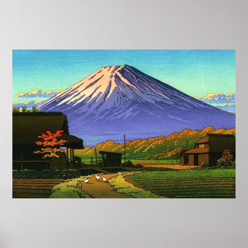 Autumn in Funatsu Mt Fuji Kawase Hasui 1953 Poster