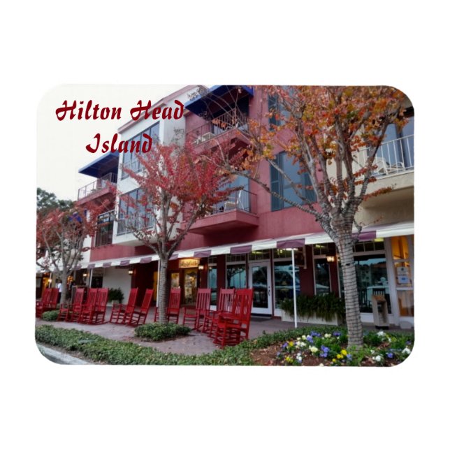 Autumn in Hilton Head Island - Harbour Town Shops Magnet (Horizontal)