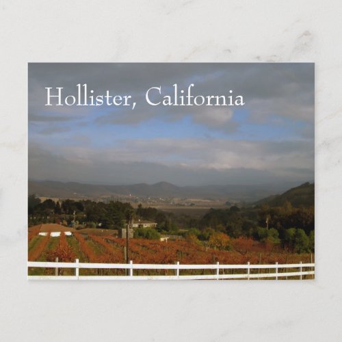 Autumn in Hollister California Postcard