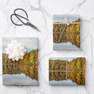 Autumn In Michigan on a Private Lake Wrapping Paper Sheets
