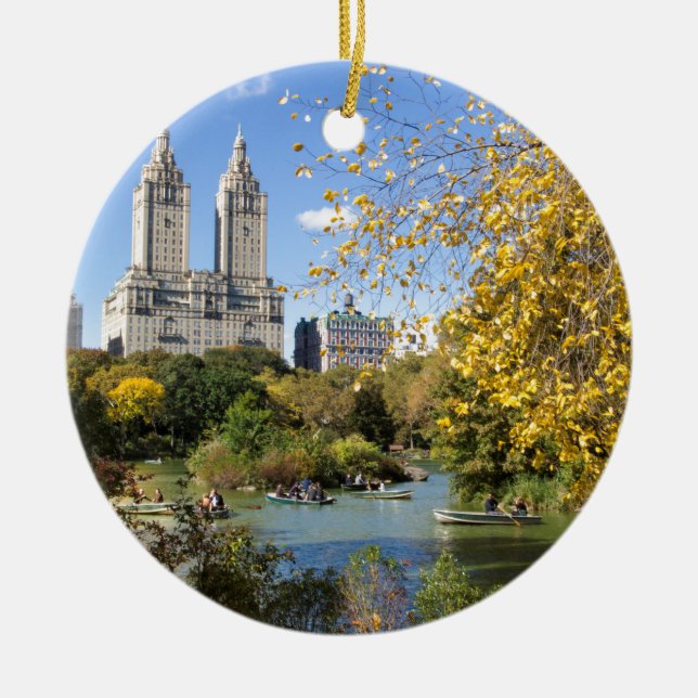 Autumn in New York, Thanksgiving Ceramic Ornament (Front)