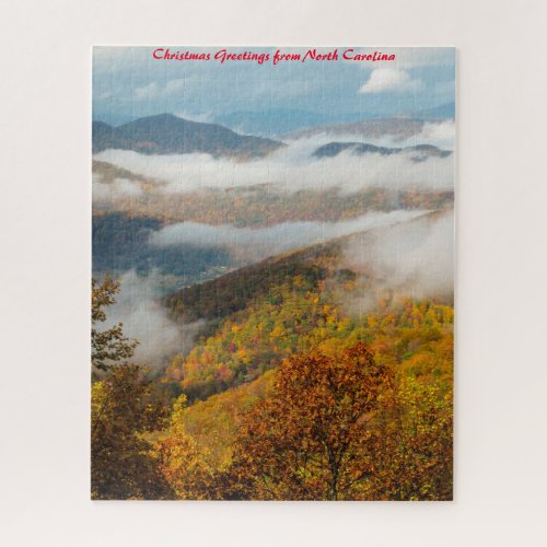 Autumn in North Carolina Christmas Greetings Jigsaw Puzzle