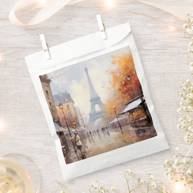 Autumn in Paris France Favor Bag (Clipped)