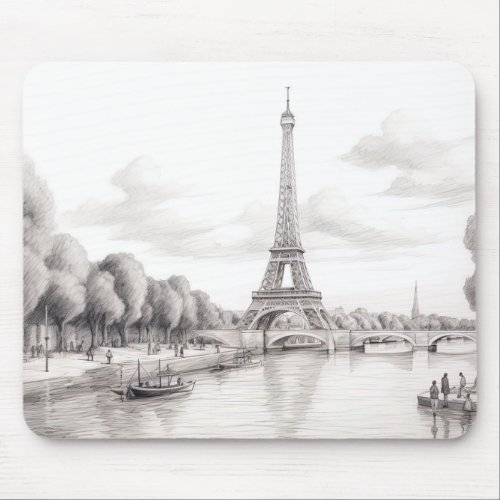 Autumn in Paris France Mouse Pad