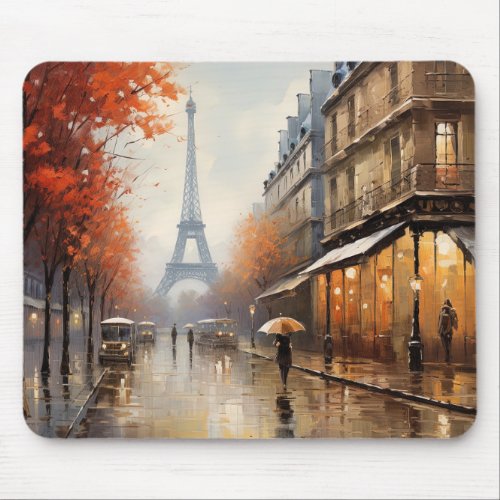 Autumn in Paris France Mouse Pad