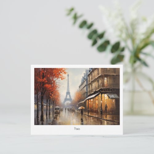 Autumn in Paris France Postcard