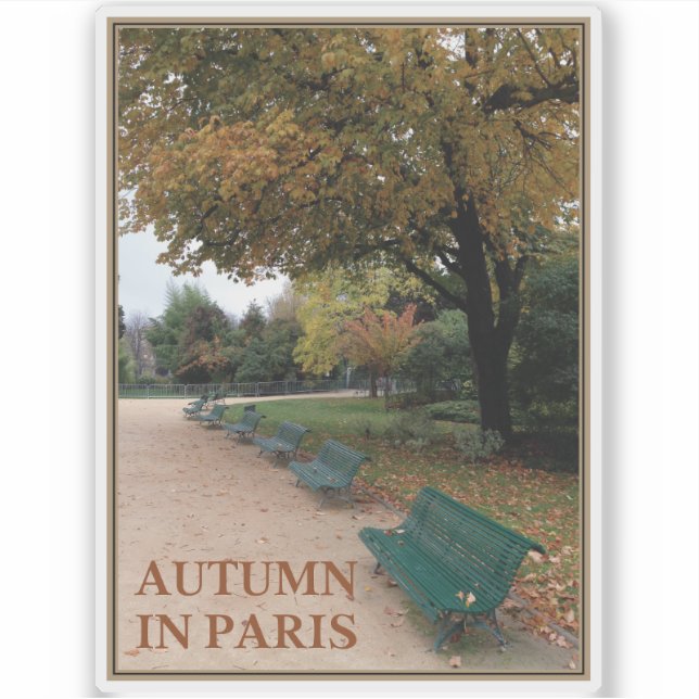 Autumn In Paris Sticker (Front)