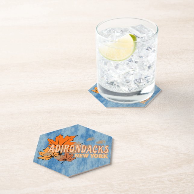 Autumn In The Adirondacks with Fall Leaves Bear Tr Paper Coaster (Insitu)