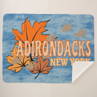 Autumn In The Adirondacks with Fall Leaves Bear Tr Sherpa Blanket