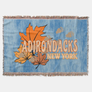 Autumn In The Adirondacks with Fall Leaves Bear Tr Throw Blanket
