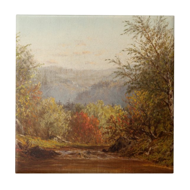 Autumn in the Catskills – Charles W. Knapp Ceramic Tile (Front)