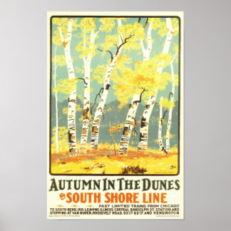 Autumn in the Dunes- South Shore Line Poster