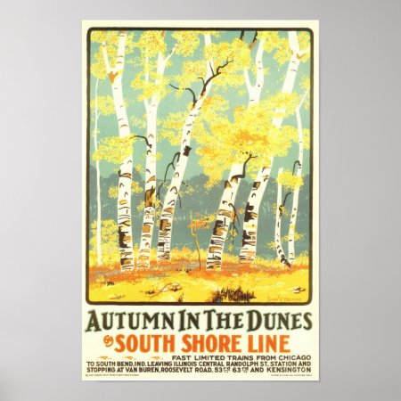 Autumn In The Dunes- South Shore Line Poster