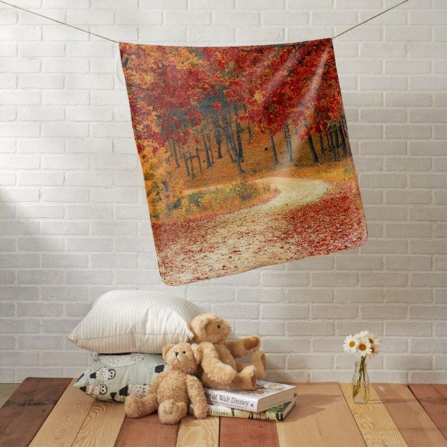 autumn in the forest baby blanket (In Situ)