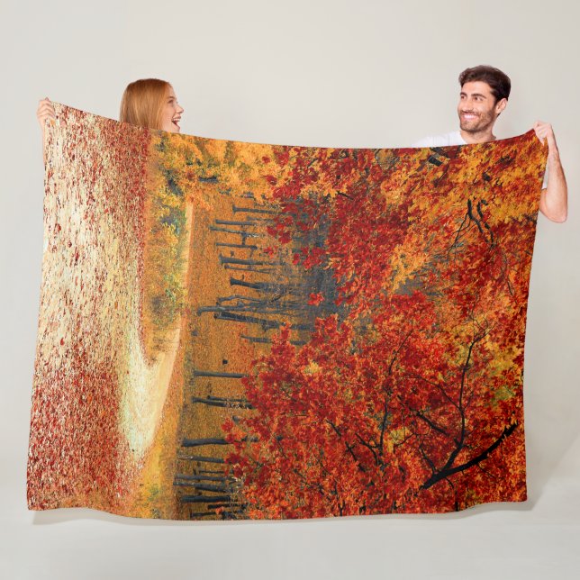 autumn in the forest fleece blanket (In Situ)