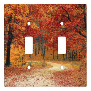 autumn in the forest light switch cover